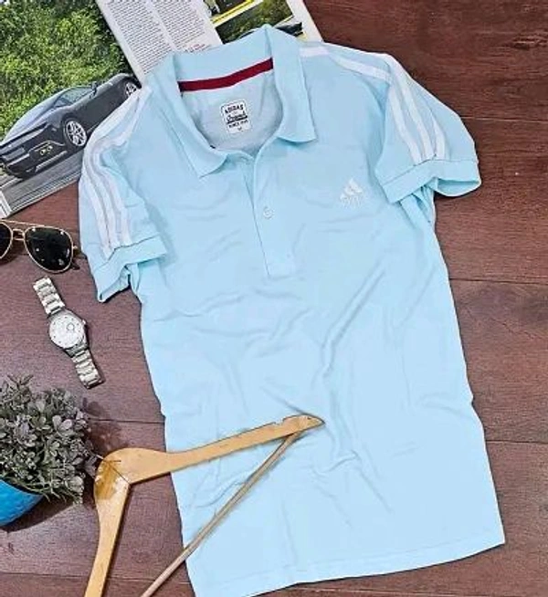 Adidas  Fine Matty Polo Tshirts For Men - Blue, XL