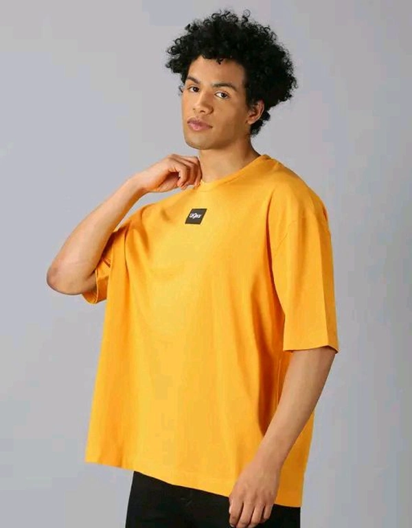 UrGear Men's Printed Round T-shirts - Yellow, XL