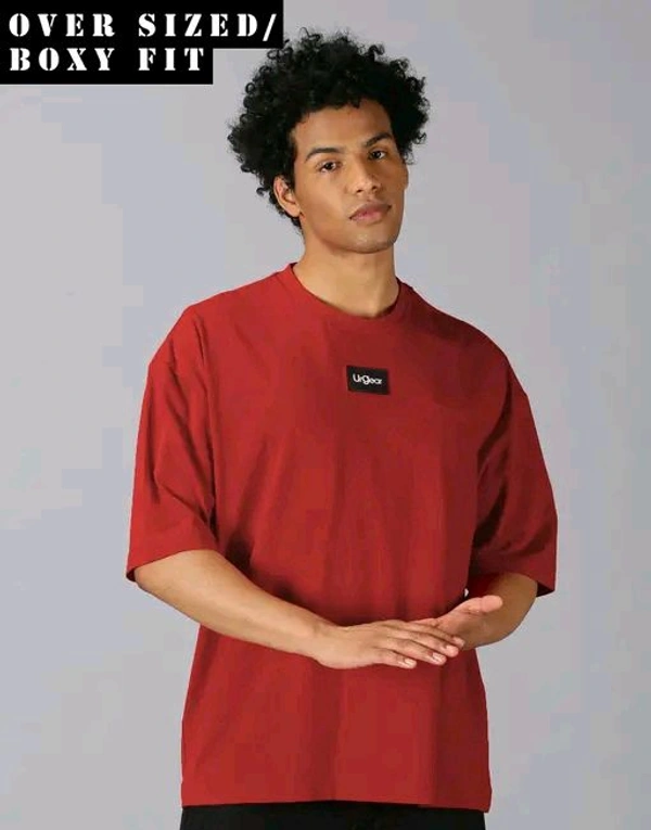 UrGear Men's Printed Round Tshirts - Red, M