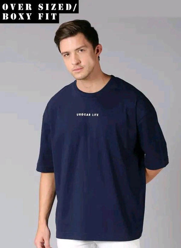 UrGear Men's Printed Round Tshirts - Navy Blue, XL