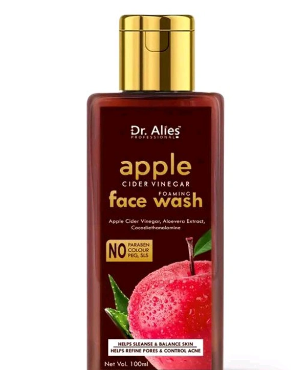 Dr. Alies Professional Apple Cider Vinegar , Purifies & Balances Skin Oils - Prevents Acne For Men & Women (SLS & Paraben Free) Face Wash