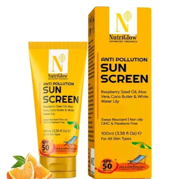 Nutriglow  Advanced Organics Anti Pollution SunScreen UVA & UVB Protection SPF 50 PA+++ (100 ml)