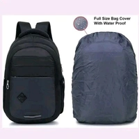 Bagwala Backpack Durable Backpack Casual Large-Capacity Male Travel Junior High School India Version Female Student Trendy Bags - Black