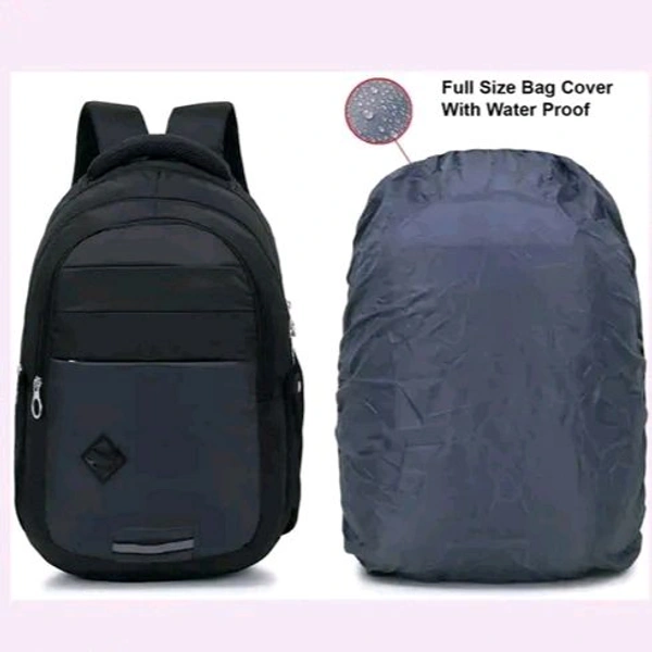 Bagwala Backpack Durable Backpack Casual Large-Capacity Male Travel Junior High School India Version Female Student Trendy Bags - Black