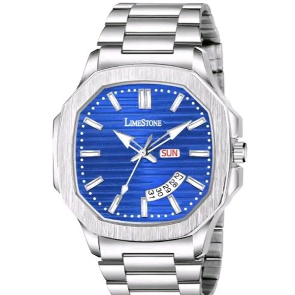 Lime Stone LIMESTONE OTUS 3D Dial The Vintage Day and Date Functioning Boys Quartz Analog Watch - Blue