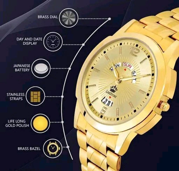 Lime Stone LIMESTONE Stylish Men's Watch - Gold