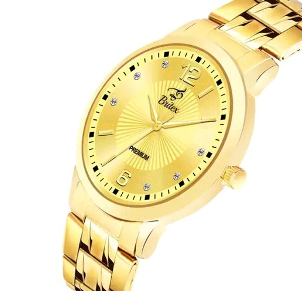 Britex BRITEX Smart Original Gold Plated Chain Quartz Watch For Men/Boys - Gold