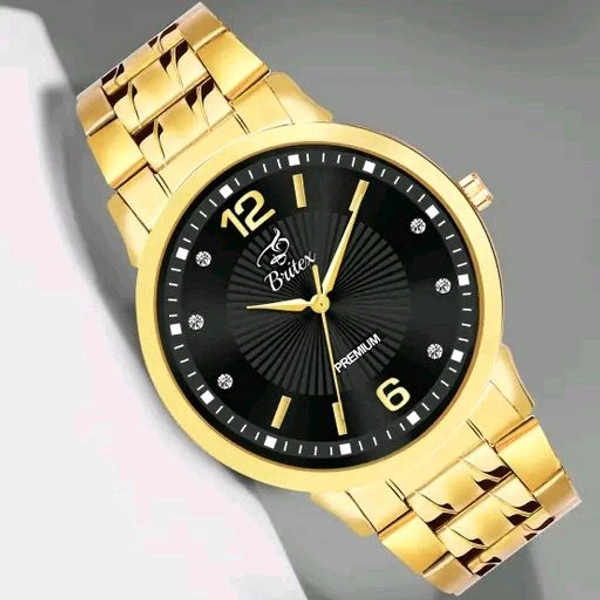 Britex BRITEX Smart Original Gold Plated Chain Quartz Watch For Men/Boys - Black