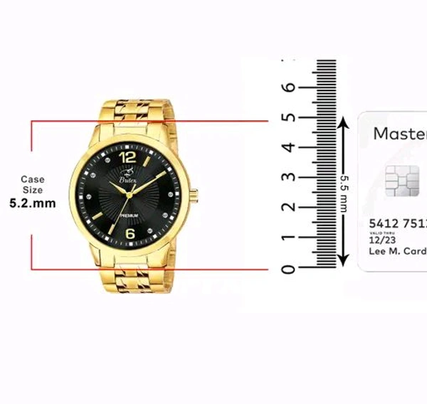 Britex BRITEX Smart Original Gold Plated Chain Quartz Watch For Men/Boys - Black