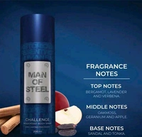 Denver Man of Steel Challenge, Pump and Drill Long Lasting Deodorant for Men, Pack of 3 (200ml each)