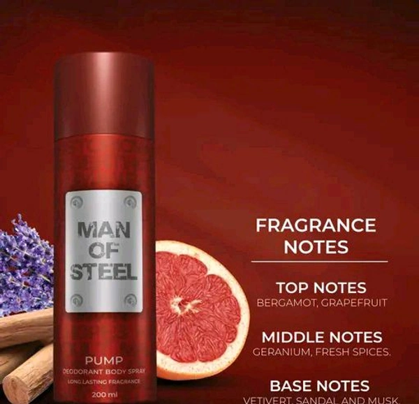 Denver Man of Steel Challenge, Pump and Drill Long Lasting Deodorant for Men, Pack of 3 (200ml each)