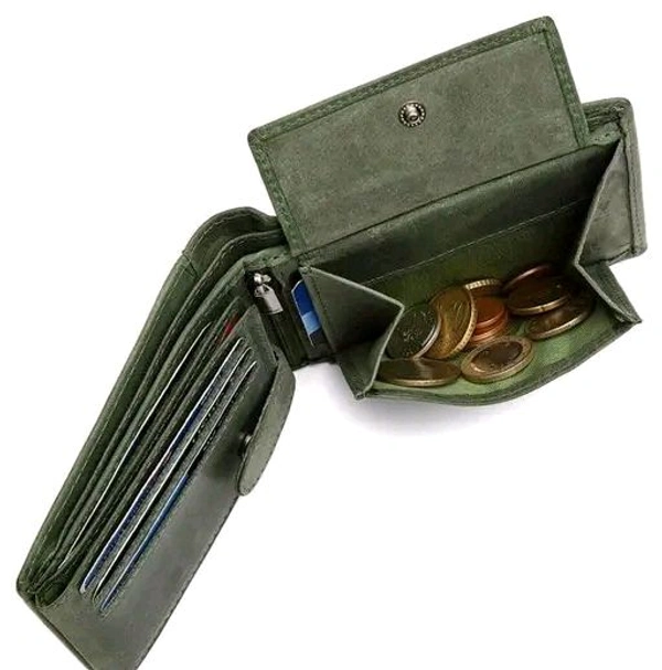 Trendy WildHorn Green RFID Protected 100% Genuine Leather Wallet for Men? - Green