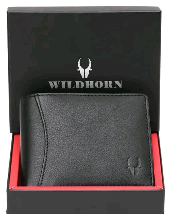Trendy WildHorn Green RFID Protected 100% Genuine Leather Wallet for Men? - Black
