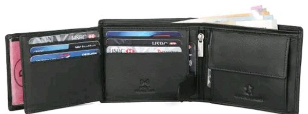 Trendy WildHorn Green RFID Protected 100% Genuine Leather Wallet for Men? - Black