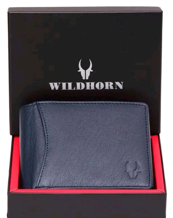 Trendy WildHorn Green RFID Protected 100% Genuine Leather Wallet for Men? - Blue