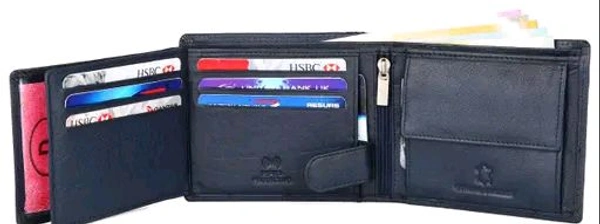 Trendy WildHorn Green RFID Protected 100% Genuine Leather Wallet for Men? - Blue