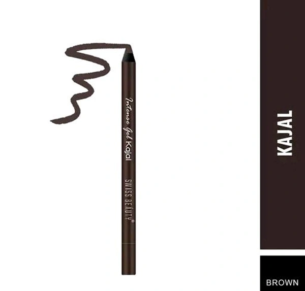 Swiss Beauty Intense Gel Kajal - (Brown, 1.2g) - Brown
