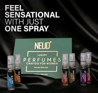 Neud NEUD Luxury Eau De Perfume Gift Set 6 x 10 ml for Women |Eau De Parfums Fruity, Rosemary, Floral, Sandalwood, lavender, Jasmine Scent | Long Lasting Fragrance EDP Set