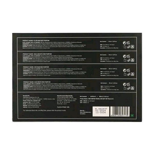 Bella Vita Perfume Deo Spray Travel Size Deodorant Gift Set - 50 ml x 4