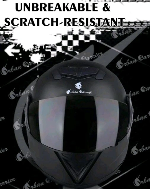 Urban Carrier ABS Material Shell Full Face Helmet, Unti UV Scratch Resistance Fog Resistance Visor - Black