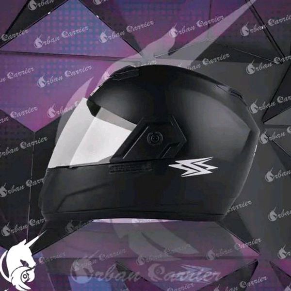 Urban Carrier ABS Material Shell Full Face Helmet, Unti UV Scratch Resistance Fog Resistance Visor - Black