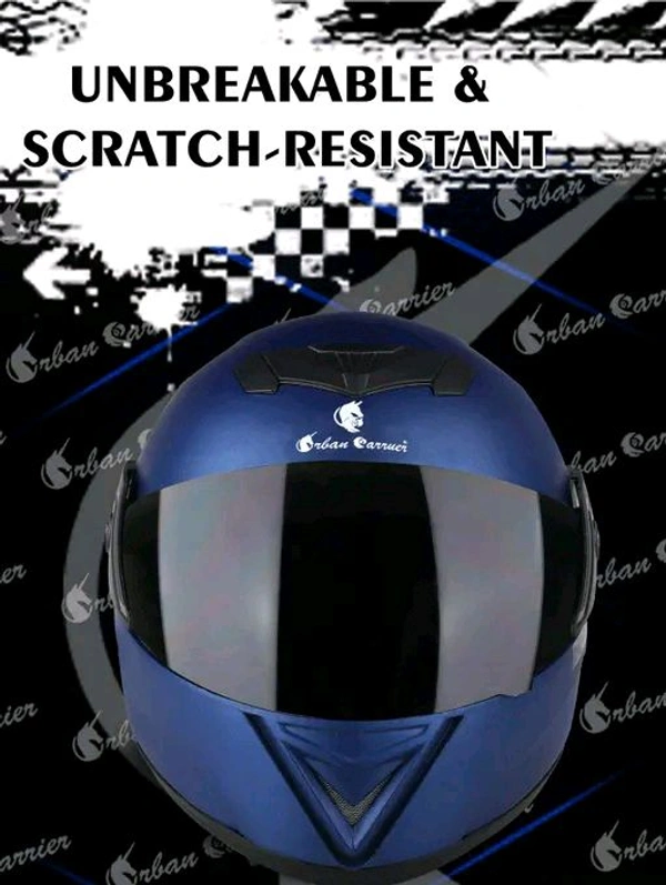 Urban Carrier ABS Material Shell Full Face Helmet, Unti UV Scratch Resistance Fog Resistance Visor - Blue