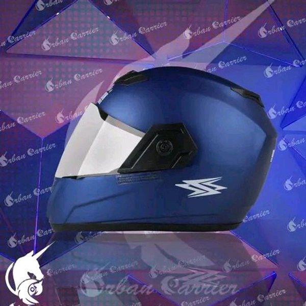 Urban Carrier ABS Material Shell Full Face Helmet, Unti UV Scratch Resistance Fog Resistance Visor - Blue