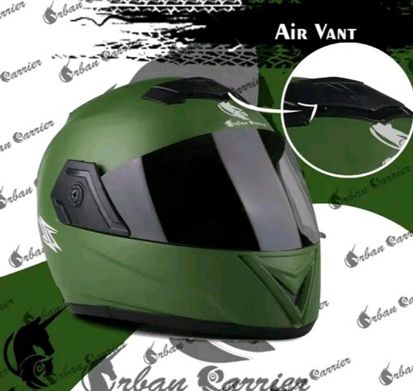 Urban Carrier ABS Material Shell Full Face Helmet, Unti UV Scratch Resistance Fog Resistance Visor - Green