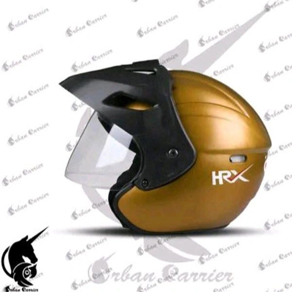 Urban Carrier URBAN CARRIER Dashing ISI Certified Open Face Helmet for Men and Women with Clear Visor Motorbike Helmet-ABS Material - Gold