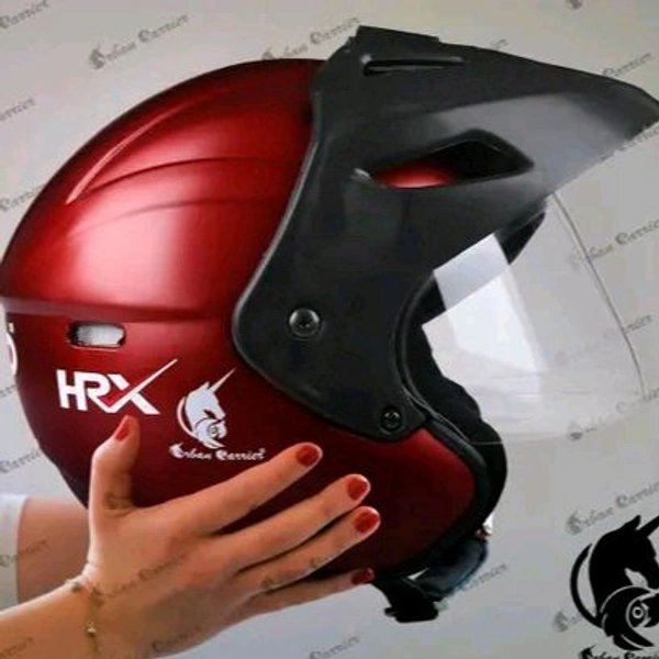 Urban Carrier URBAN CARRIER Dashing ISI Certified Open Face Helmet for Men and Women with Clear Visor Motorbike Helmet-ABS Material - Red