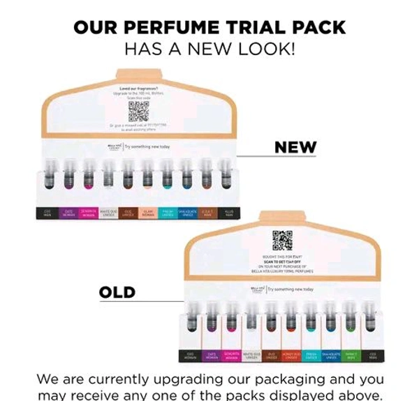 Bella Vita Luxury Unisex Trial Perfumes Gift Box for Men and Women (Pack of 10x5 ML Each)