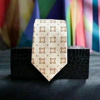 Necktie with Pocket square Lapel Pin Flawer and Brooch & Cufflinks Pair set
