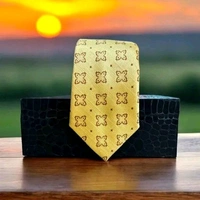 Necktie with Pocket square Lapel Pin Flawer and Brooch & Cufflinks Pair set
