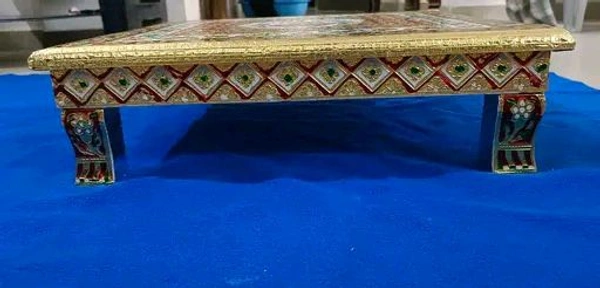 Handicraft Pooja Chowki 18/18 Inch Sathiya - 18 Inch