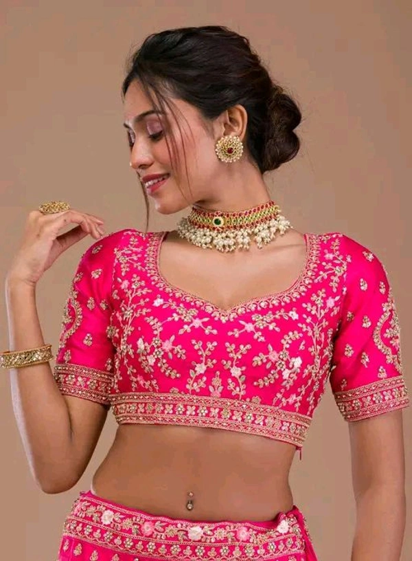 New Trendy Exclusive Deisgner Party Wear Wedding Look Heavy Glamorous Sequence Satin Silk Blend Lehenga Choli - Pink