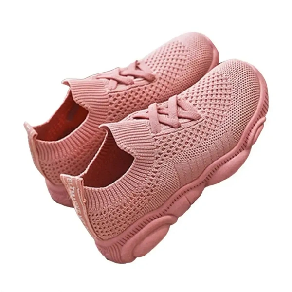 Hopscotch Baby Girls Grid Cloth Solid Fixed Lace Athletic Shoes - 5.5 Kids Uk (18 - 24 Months)