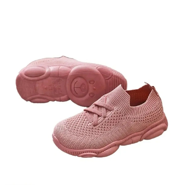 Hopscotch Baby Girls Grid Cloth Solid Fixed Lace Athletic Shoes - 5.5 Kids Uk (18 - 24 Months)