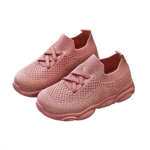 Hopscotch Baby Girls Grid Cloth Solid Fixed Lace Athletic Shoes - 5.5 Kids Uk (18 - 24 Months)