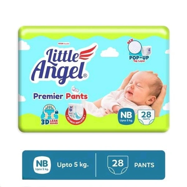 Little Angel Premier Baby Diaper Pants, New Born - 28 Count
