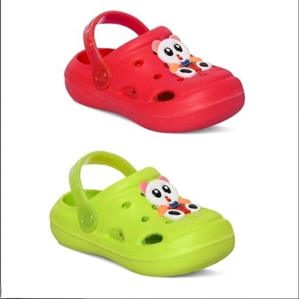 Firstcliq Sporty Classy Panda Clogs, a delightful pack of 2 for kids - 18-24 Months
