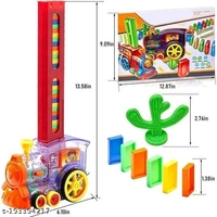 Domino Toy Train Set,60 Pcs Domino Block Set, Domino Rally Train (Multicolor) Building sets