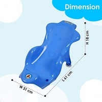 Anti-Slip Big Plastic Bath Chair Seat Sling with Non-Slip Strong Suction for Bathing with Water - Blue