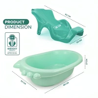 Dash Coco Anti Slip Plastic Bathtub with Toddler Bath Seat (Green)