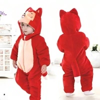 Adorable Panda Style Baby Jumpsuit - BRANDONN Unisex Cosplay Outfit - 6-9 Months, Red