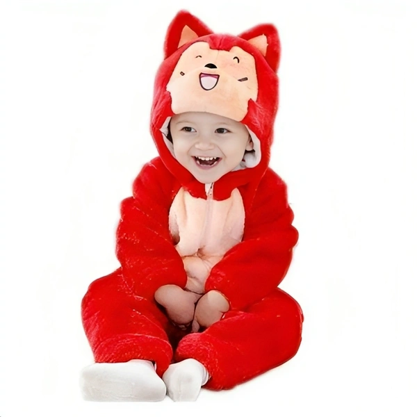 Adorable Panda Style Baby Jumpsuit - BRANDONN Unisex Cosplay Outfit - 3-6 Months, Red