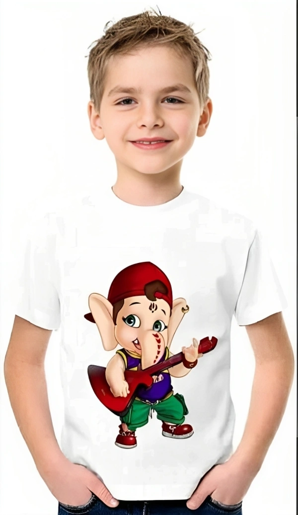 GANESH CHATURTHI PRINTED UNISEX T-SHIRTS FOR KIDS - 0-3 Month