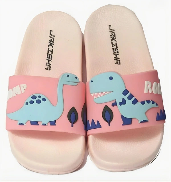 Elegant Pink Plastic Flip Flops for Kids - 12-13 Years