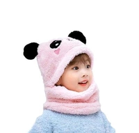 Panda Kids Woolen Cap - Pink