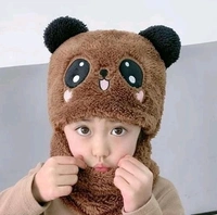 Panda Kids Woolen Cap - Brown