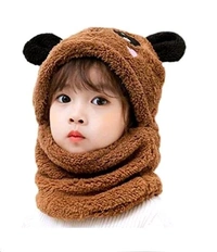 Panda Kids Woolen Cap - Brown